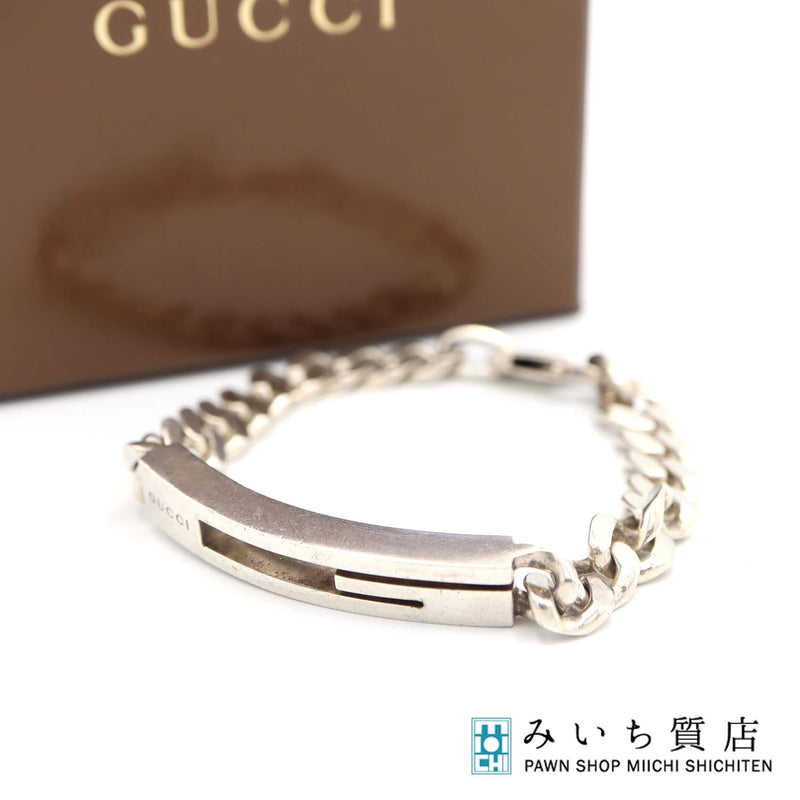 GUCCI グッチ ブレス Gロゴ 喜平チェーン 17 アクセサリー 925 シルバー 約26.8g 箱有 ok669