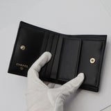 CHANEL シャネル ウォレット 二つ折り財布 ココマーク ミニ財布 キャビアスキン ブラック H22024