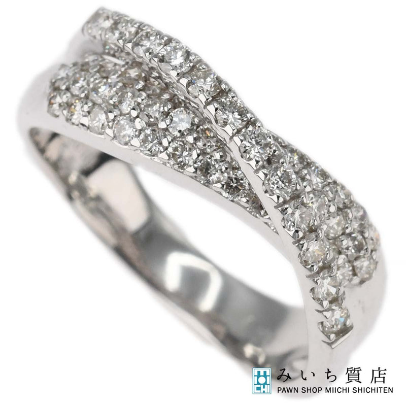 仕上済 Ponte Vecchio ポンテヴェキオ PV リング 約7.5号 K18WG D0.5 4.2g ジュエリー 24k156-11