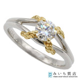 仕上げ済 Christian Dior ディオール ダイヤモンド リング PT900/K18 コンビ D0.434 11号 指輪 4.3g ok1507