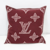 LOUIS VUITTON ルイヴィトン LV M79362 クッション モノグラム シャドウ ウール カシミヤ混 エンジ 保管袋・箱 25s1337-2