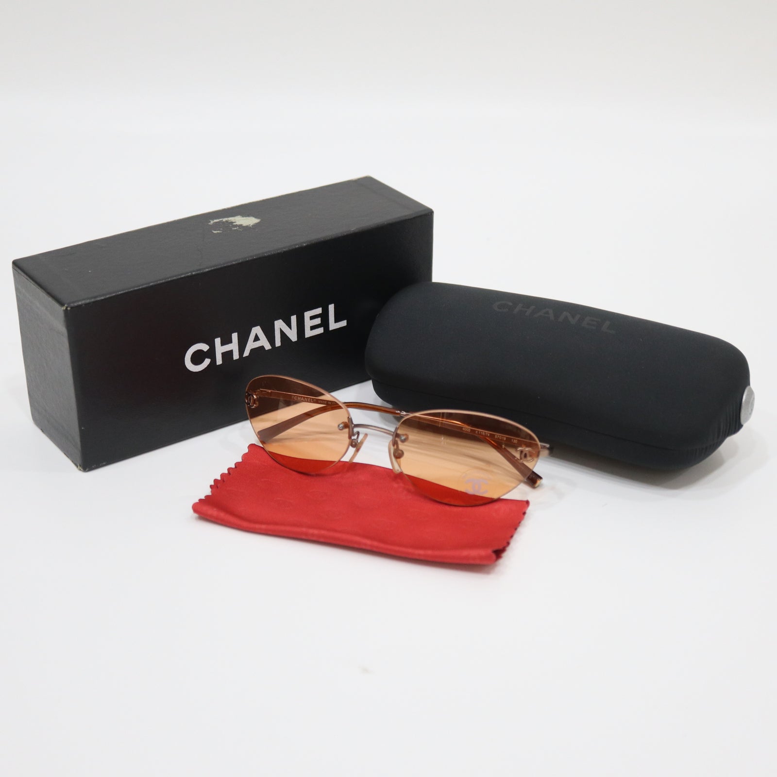 CHANEL シャネル サングラス 4003 c116/74 57□19 ココマーク リムレス