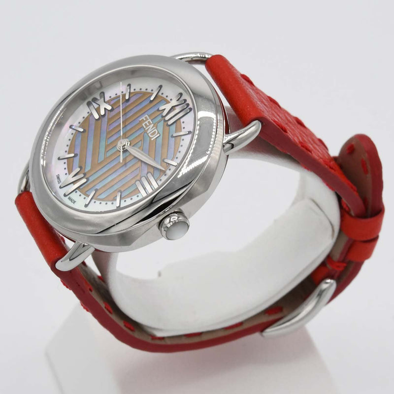 腕時計 稼働 FENDI フェンディ セレリア 80200-M クォーツ シェル文字盤 2025.11電池交換済 袋有 M4024