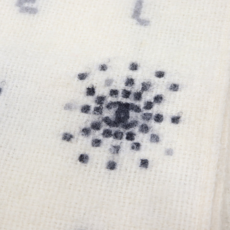 CHANEL シャネル モヘア ストール ロゴ マフラー ホワイト系 服飾小物 k1303