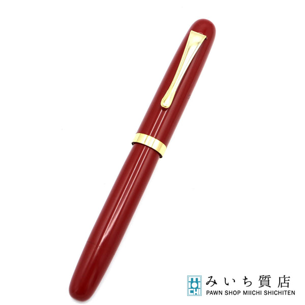 未使用 WARRANTED ワランテッド 万年筆 酒井栄助 14K レッド 文房具 筆記用具 木箱 yo747