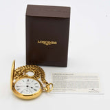 懐中時計 稼働 LONGINES ロンジン 手巻き L507.2 スモセコ 白色文字盤 ネーム入り 箱 保 H24072