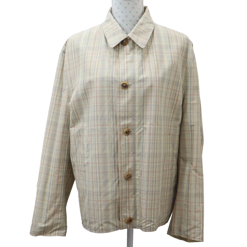 HERMES エルメス ジャケット コート 52 リバーシブル ベージュ チェック メンズ H14135