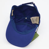 未使用 GUCCI グッチ ガレッジベースボールキャップ 773135 4HA7F 帽子 ブルー 青 保管袋有 25k448-2
