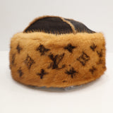 LOUIS VUITTON LV ルイヴィトン 帽子 ミンク S コサックハット モノグラム 茶色 箱有 maki563