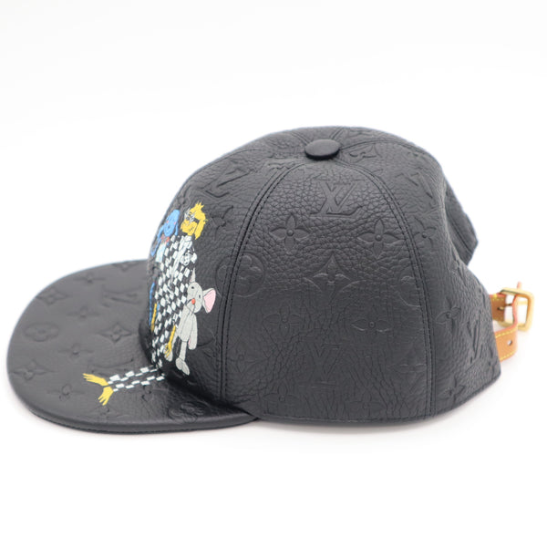 LOUIS VUITTON ルイヴィトン LV 帽子 モノグラムアンプラント MP2943 #58 ブラック 牛革 服飾小物 H17427