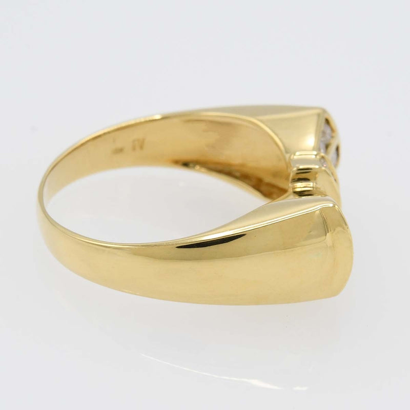 仕上済 Ponte Vecchio ポンテヴェキオ PV リング 15号 リボン アクセサリー 18K D0.53 約5.3g H615