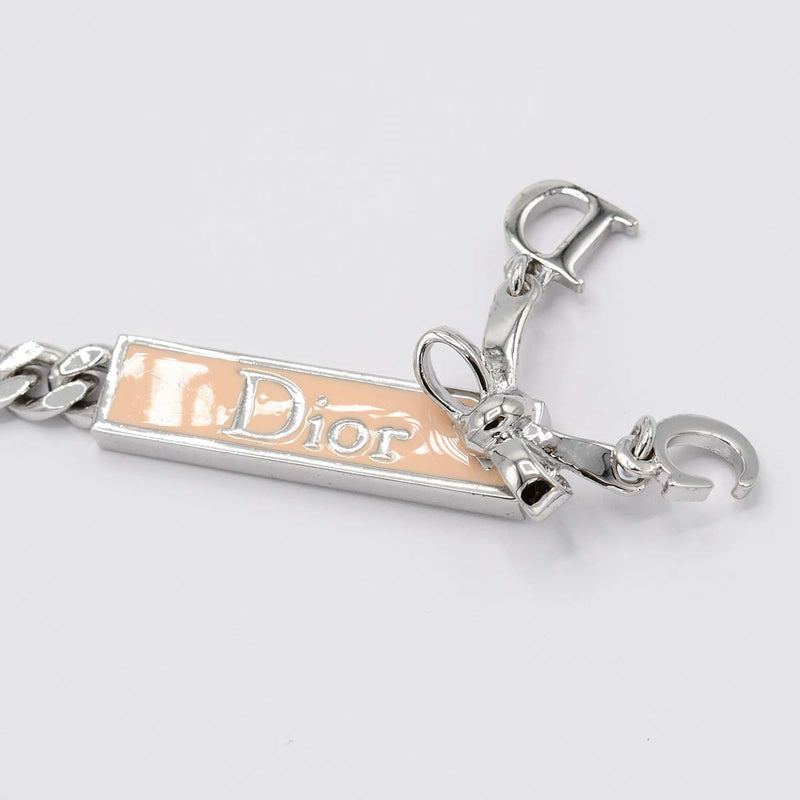 Christian Dior クリスチャンディオール イヤリング リボン ロゴ プレート シルバーカラー アクセサリー レディース 箱有 H9389