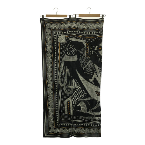 未使用 HERMES エルメス カレジェアン140 ズアヴとドラゴン Zouaves et Dragons バンダナ 大判ストール ブラック系 箱有 H18426