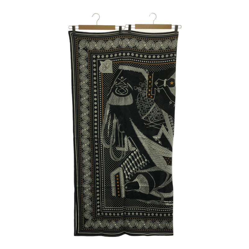 未使用 HERMES エルメス カレジェアン140 ズアヴとドラゴン Zouaves et Dragons バンダナ 大判ストール ブラック系 箱有 H18426