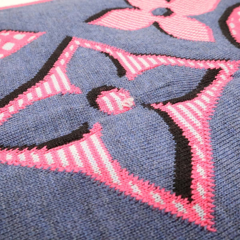 LOUIS VUITTON ルイヴィトン LV マフラー M73895 エシャルプ・ジャイアントポップ ウール100％ リバーシブル 箱有 M4393