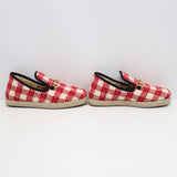 未使用 GUCCI グッチ 575850 ローファー ホースビット チェック ツイード レッド 36 1/2サイズ レディース 箱有 H9375
