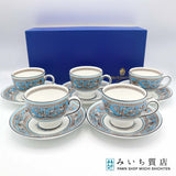 WEDGWOOD ウェッジウッド カップ&ソーサー 5客セット フロレンティーン ターコイズカラー 食器 洋食器 H18976