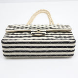 CHANEL シャネル ココセーラー マトラッセ 19番台 ボーダー ショルダーバッグ Wフラップ パールストラップ・袋有 H15814