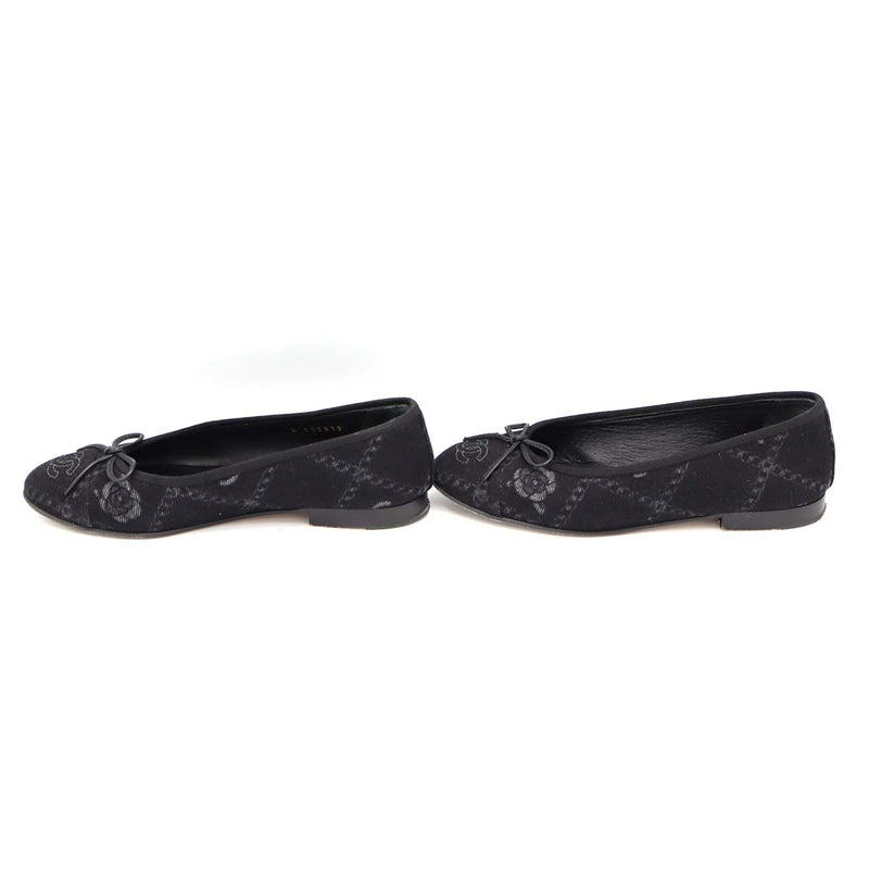 CHANEL シャネル G02819 バレエシューズ パンプス フラットシューズ 靴 36C レディース ブラック 箱有 25k255-3