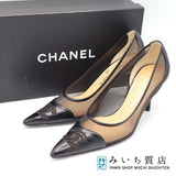 CHANEL シャネル メッシュパンプス シースルー 靴 ココマーク ブラック サイズ36 24cm ヒール8cm レディース 箱有 ok1168