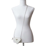 PRADA プラダ トライアングル チェーン ポーチ ミニポーチ ショルダー 1NR005 白 ホワイト コインケース 箱保ストラップ H20533