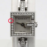 腕時計 稼働 GUCCI グッチ 102 YA102514 Gミニ ダイヤベゼル クォーツ シルバー色文字盤 レディース 箱有 H19160