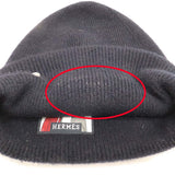 HERMES エルメス ニットキャップ 帽子 Lisa Slalom リーサ・スラローム ネイビー ウール カシミヤ 箱袋 J783