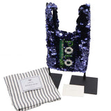 Anya Hindmarch アニヤハインドマーチ スパンコール POLO ミニトートバッグ ブルー ハンドバック H21463