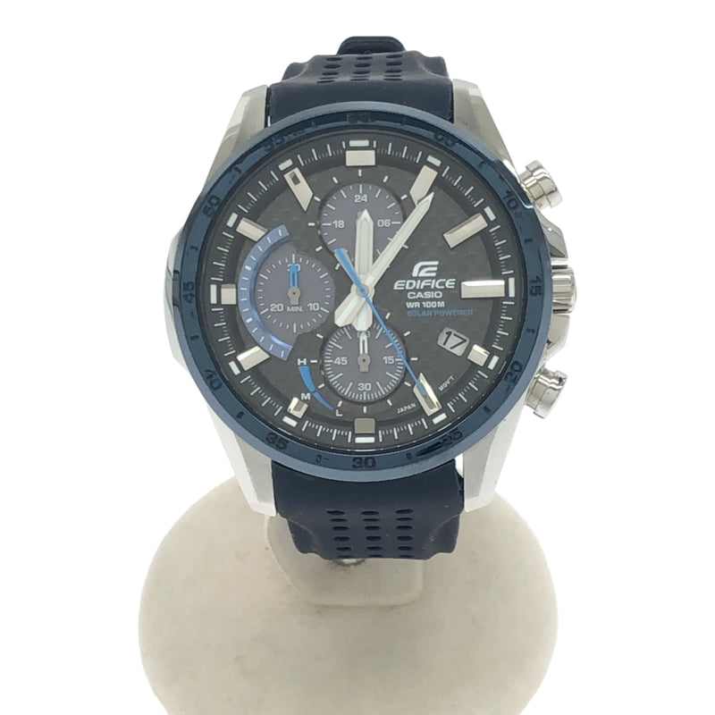 稼働 腕時計 CASIO カシオ EDIFICE EQS-900 クロノグラフ ソーラー 黒系文字盤 取説・箱有 H19430