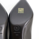 パンプス シャネル CHANEL 黒 G39535 ココマーク 38 サイズ 25.0cm 靴 ヒール ブラック M2348