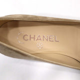 シャネル CHANEL パンプス スエード ベージュ ブラック 35.5 22.5 ヒール 靴 ココマーク バイカラー G33086 k876