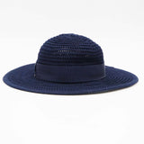 GUCCI グッチ クロシェコットンワイドブリム ハット ラエルテ 747334 4HAY9 帽子 ネイビー系 ダークブルー J295