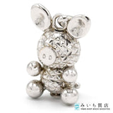 ブタ チャームトップ K18WG ホワイトゴールド 約1.6g アニマルチャーム アクセサリー