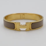HERMES エルメス エナメルブレスレット クリックH ブレスレット バングル ゴールドカラー×ベージュ アクセサリー レディース ok1764