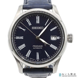 稼働 腕時計 SEIKO セイコー 6R15-03V0 PREASAGE プレサージュ デイト 自動巻 ネイビー色文字盤 箱・取説あり ベルト社外 H8574