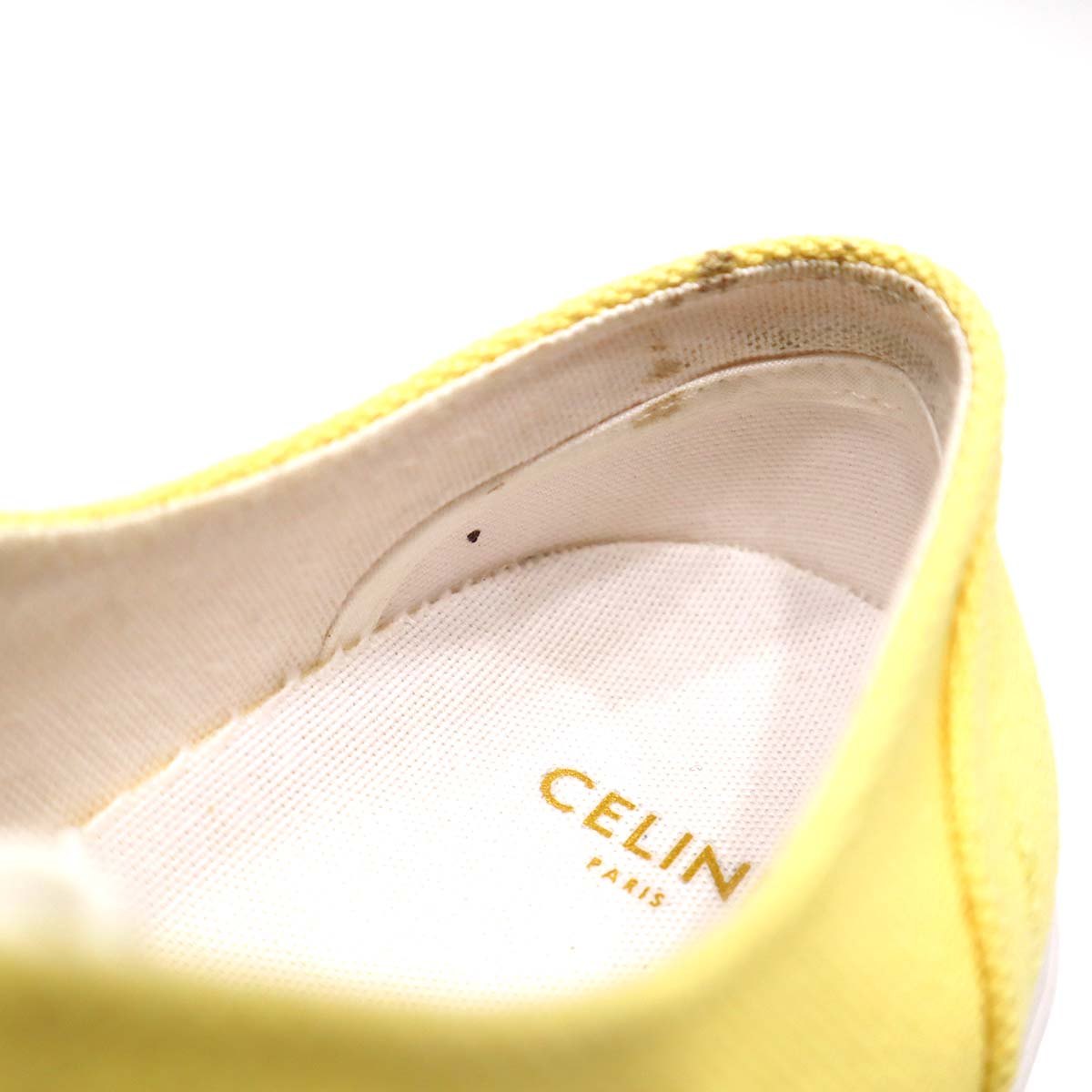 美品 CELINE トリオンフ 厚底 キャンバス スニーカー 23cm