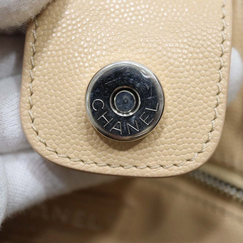 CHANEL シャネル マトラッセ 2wayバッグ ココマーク キャビアスキン ハンドバッグ ベージュ系 チェーンショルダー gen210