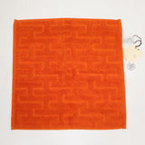 未使用 HERMES エルメス ミニタオル ハンカチ オレンジ コットン 箱有 25k627-15