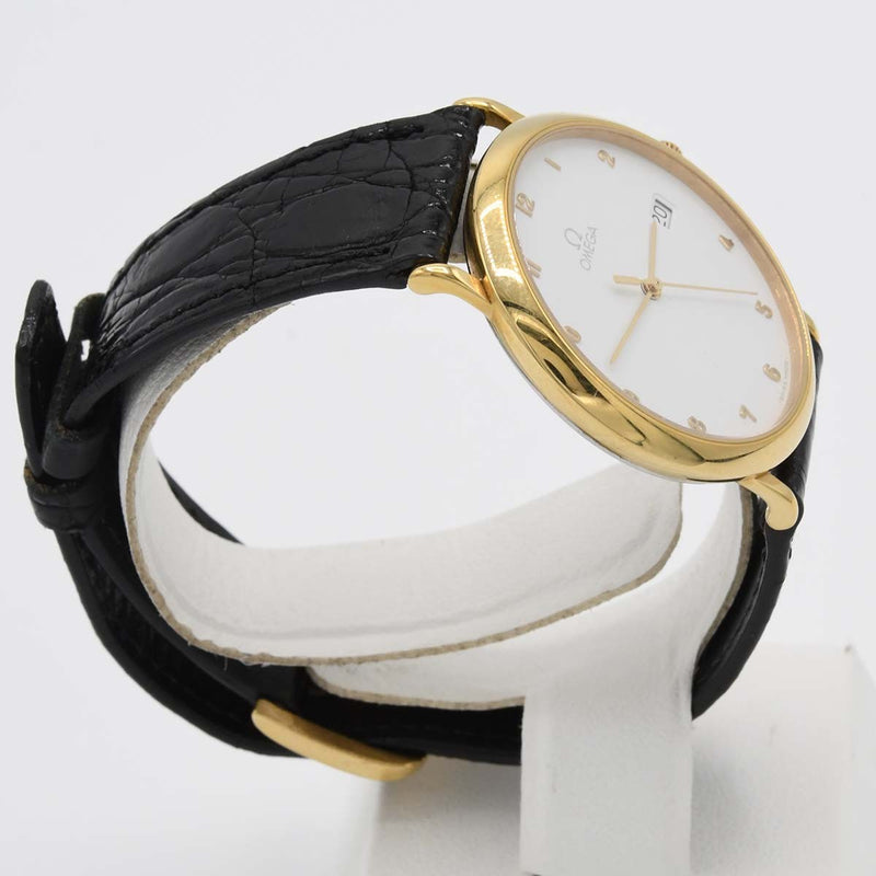 腕時計 稼働 OMEGA オメガ 1960312.1 cal.1430 クォーツ 白色文字盤 2025.8電池交換済 箱有 H19737