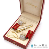 S.T.Dupont デュポン カフス タイピン セット ゴールドカラー 服飾小物 箱 ケース 26k679-6