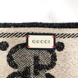 GUCCI グッチ マフラー 598993 3GC15 GGウール ラメ ジャカード ブラック×ベージュ タグ外れ H22697