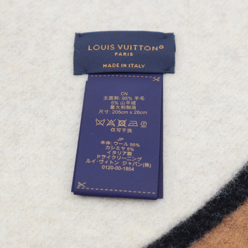 LOUIS VUITTON ルイヴィトン LV マフラー デュオインフィニティ M90806 ウール95カシミヤ5 ブラウン系 H18797