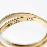 TIFFANY＆Co. ティファニー 2連リング 指輪 14K STARLING ゴールド シルバー 約9.5号 約2.5g アクセサリー レディース K275