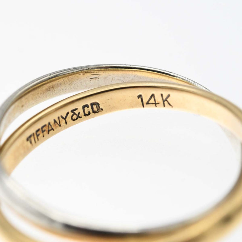 TIFFANY＆Co. ティファニー 2連リング 指輪 14K STARLING ゴールド シルバー 約9.5号 約2.5g アクセサリー レディース K275