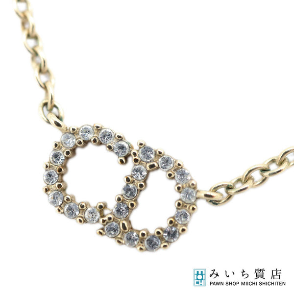 Christian Dior ディオール クレール ディ リュヌ ネックレス CDロゴ ラインストーン アクセサリー レディース 箱有 H20601