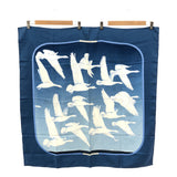 HERMES エルメス カレ90 スカーフ Oiseaux Migrateurs 渡り鳥 ブルー シルク100 ok1625