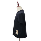 BURBERRY バーバリー Tシャツ 半袖 ノバチェック チェックラベルロゴ ワンポイント クルーネック  Lサイズ ブラック H23293