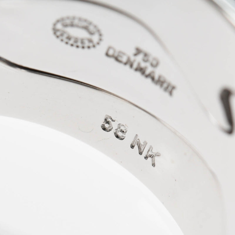 仕上済 GEORG JENSEN ジョージジェンセン フュージョンリング 指輪 #58 750 ダイヤ サファイア 約17.5~18号 約19g ジュエリー eco357