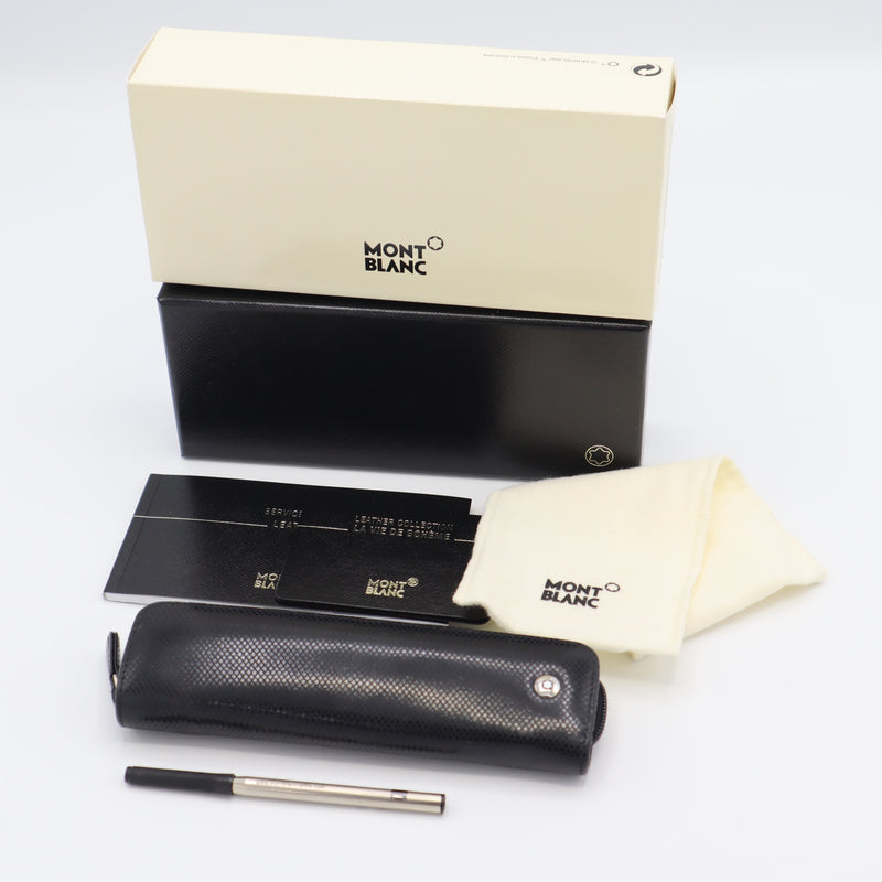 MONTBLANC モンブラン レザー ペンケース ラウンドジップ ペンポーチ 1本用 ブラック 箱有 H12939