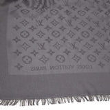 LOUIS VUITTON ルイヴィトン M74752 大判ストール 140cm モノグラム アントラシット ショール シルク ウール 黒 箱 ok1068